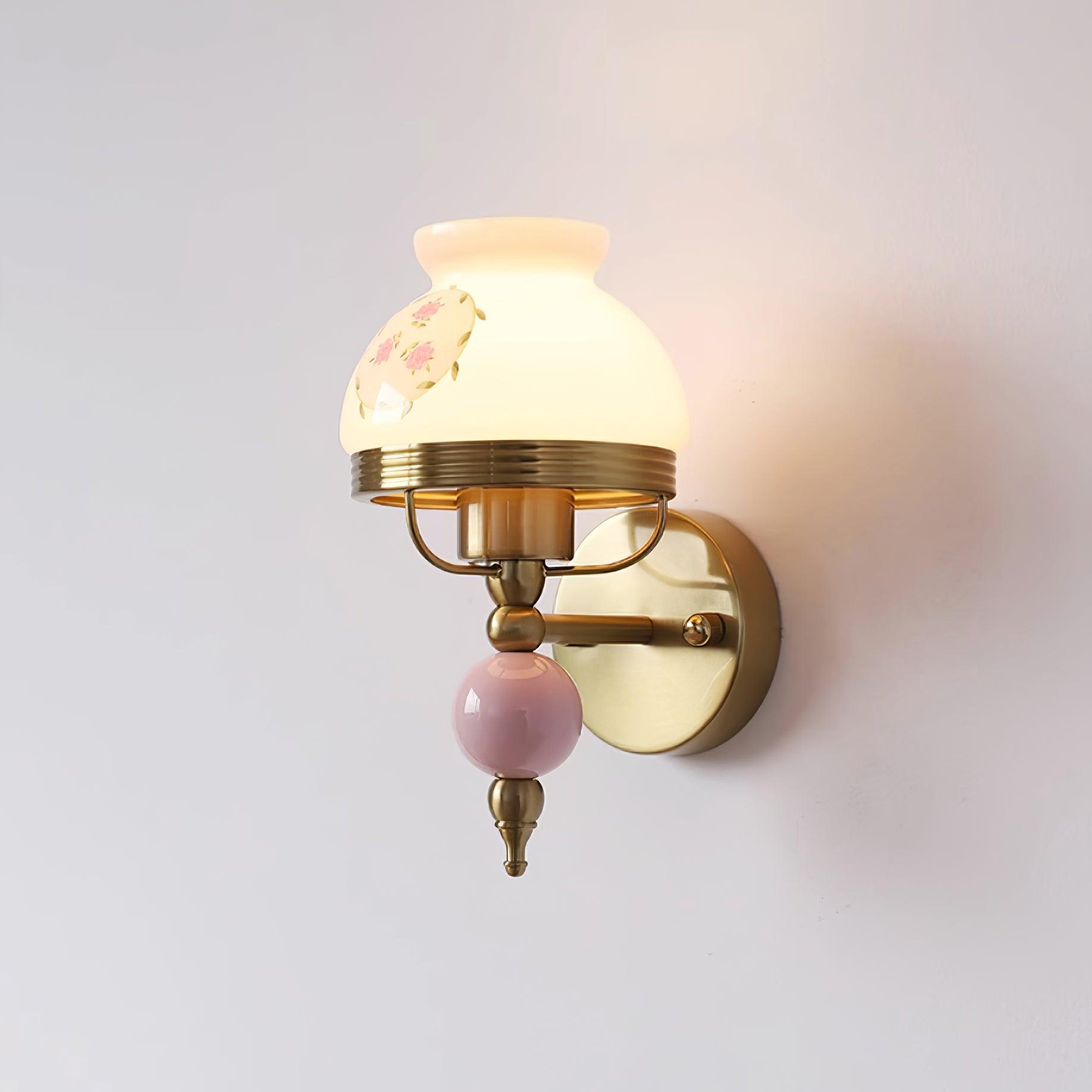 Wall Lamp Glass and Metal Light for Bedroom or Hallway Retro - Lamp Copper
