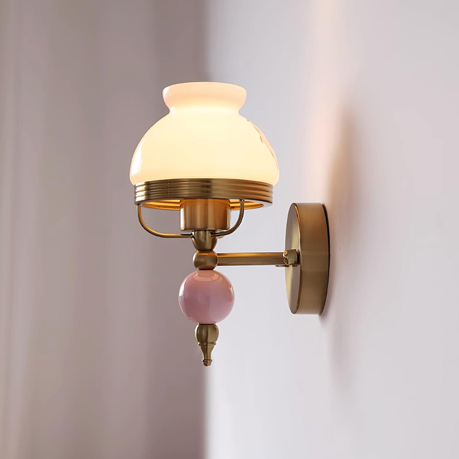 Wall Lamp Glass and Metal Light for Bedroom or Hallway Retro - Lamp Copper