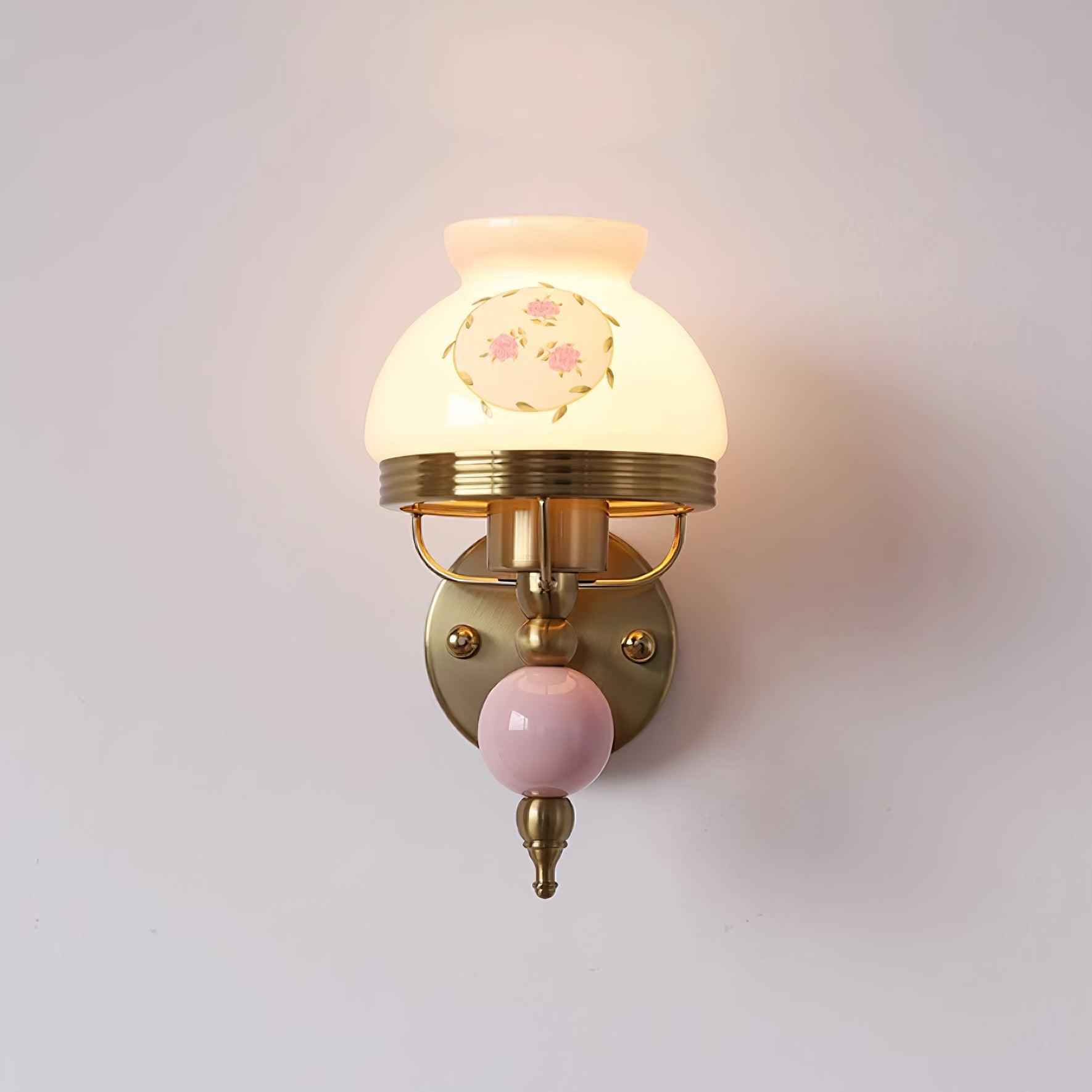 Wall Lamp Glass and Metal Light for Bedroom or Hallway Retro - Lamp Copper