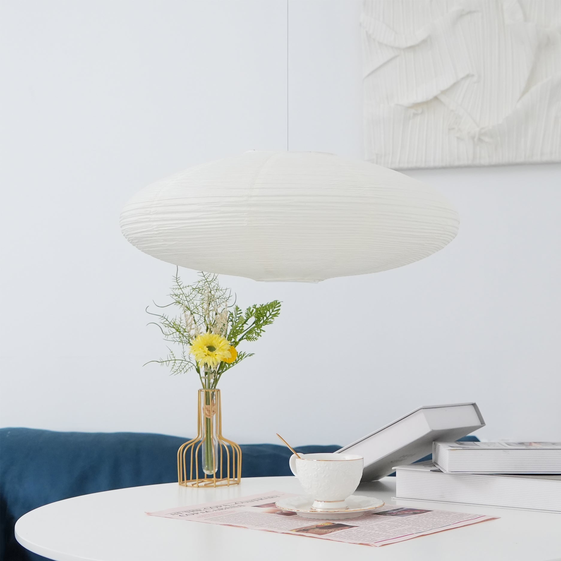 Sente Washi Paper Swag Pendant Light - Lamp Copper