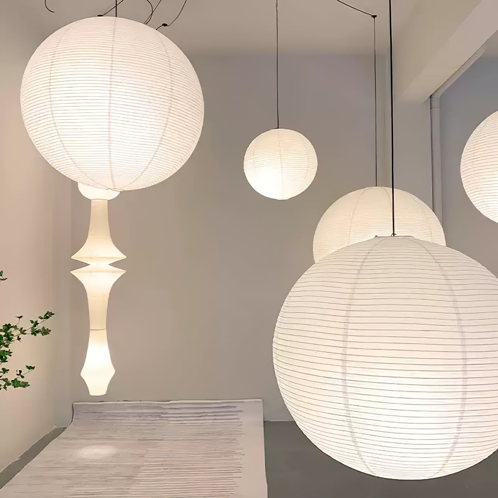 Sylin Pendant Swag Light Mulberry Silk - Lamp Copper