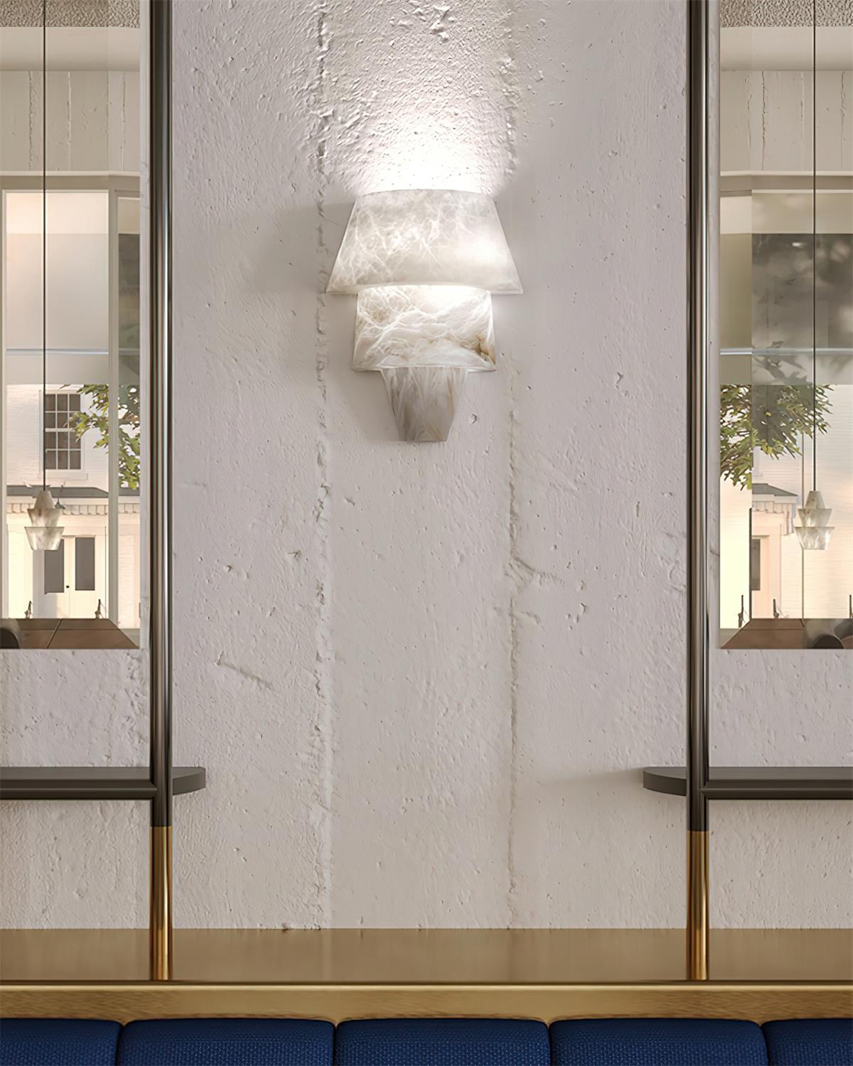 Elyon Elegant White Alabaster Wall Lamp - Lamp Copper