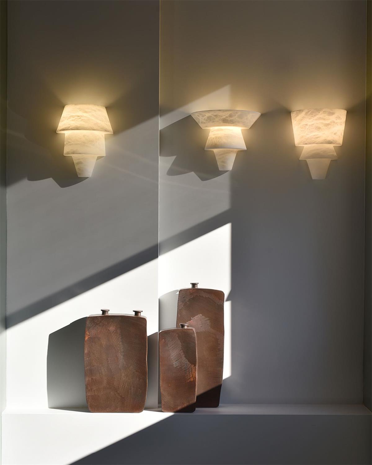 Elyon Elegant White Alabaster Wall Lamp - Lamp Copper