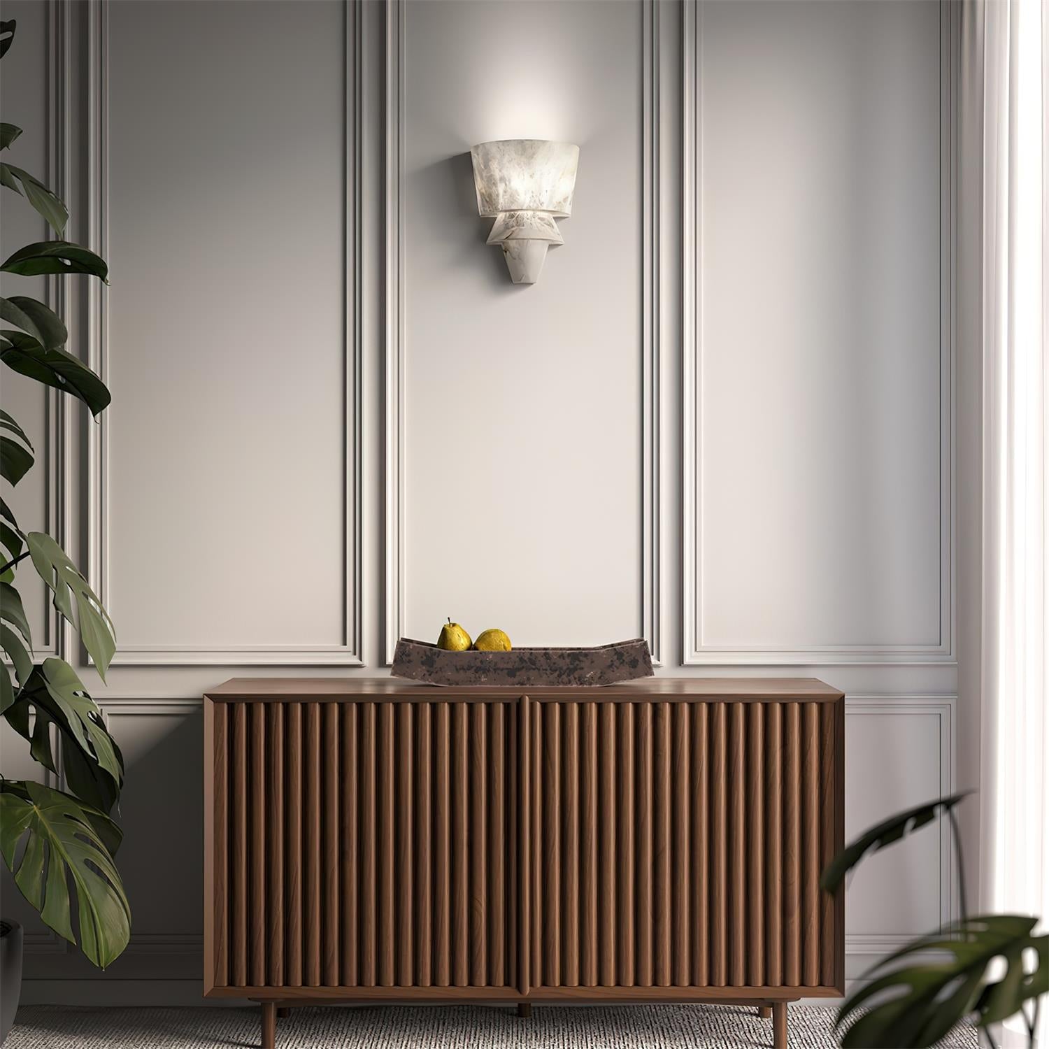 Elyon Elegant White Alabaster Wall Lamp - Lamp Copper
