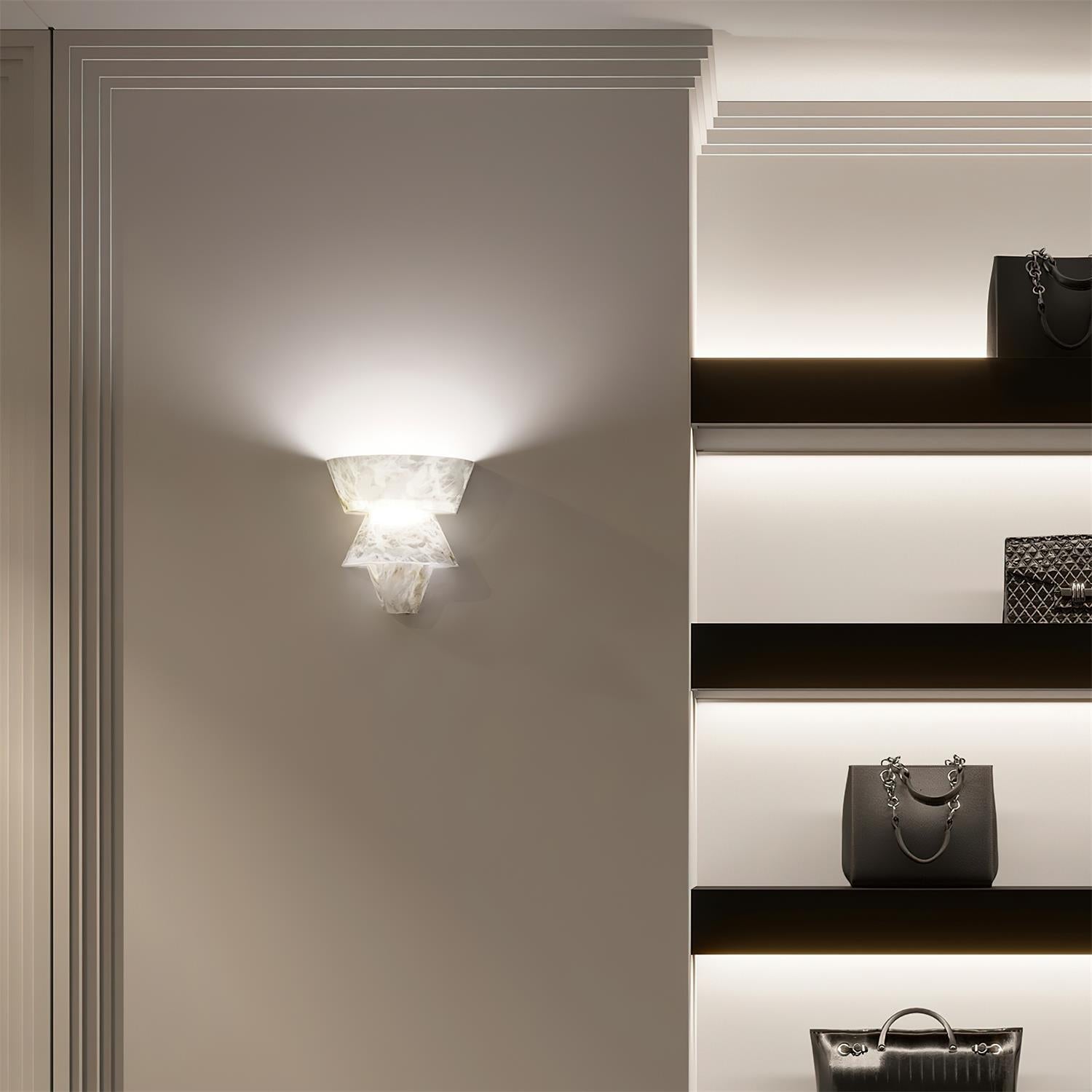 Elyon Elegant White Alabaster Wall Lamp - Lamp Copper