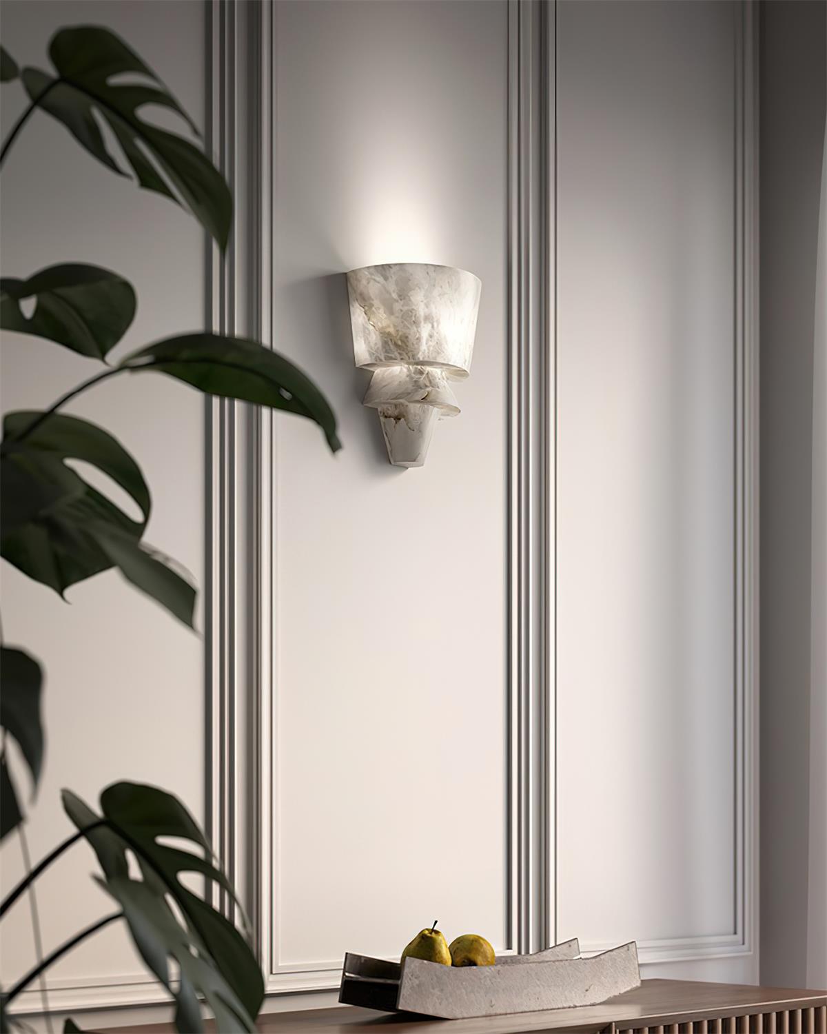 Elyon Elegant White Alabaster Wall Lamp - Lamp Copper