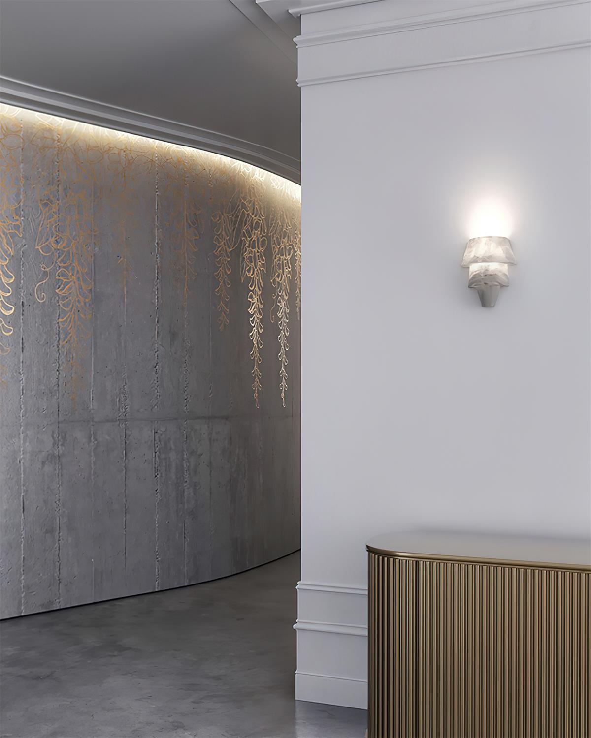Elyon Elegant White Alabaster Wall Lamp - Lamp Copper