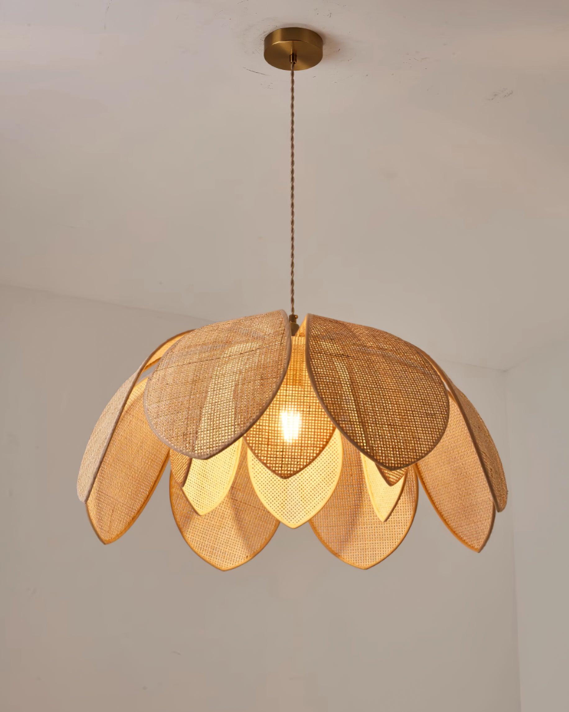 Fionel Rattan Pendant Lamp - Lamp Copper