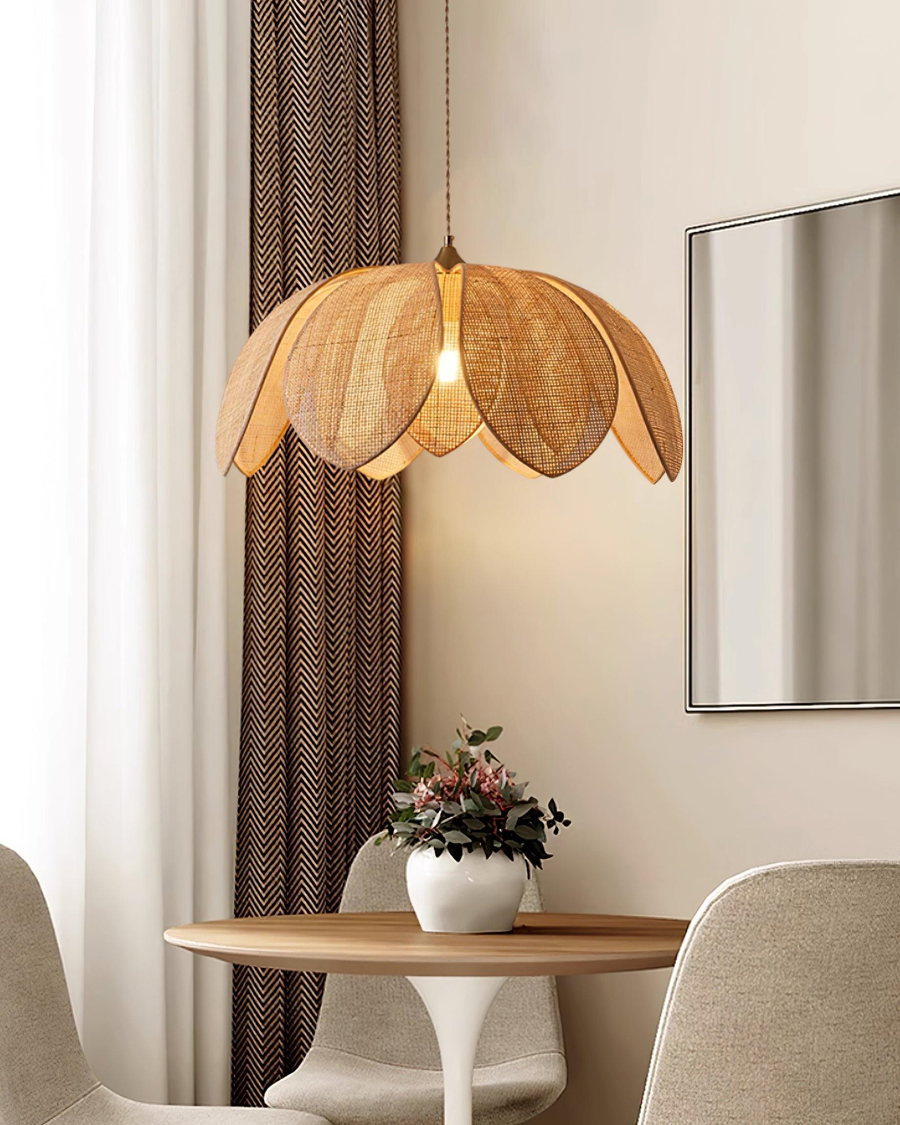 Fionel Rattan Pendant Lamp - Lamp Copper