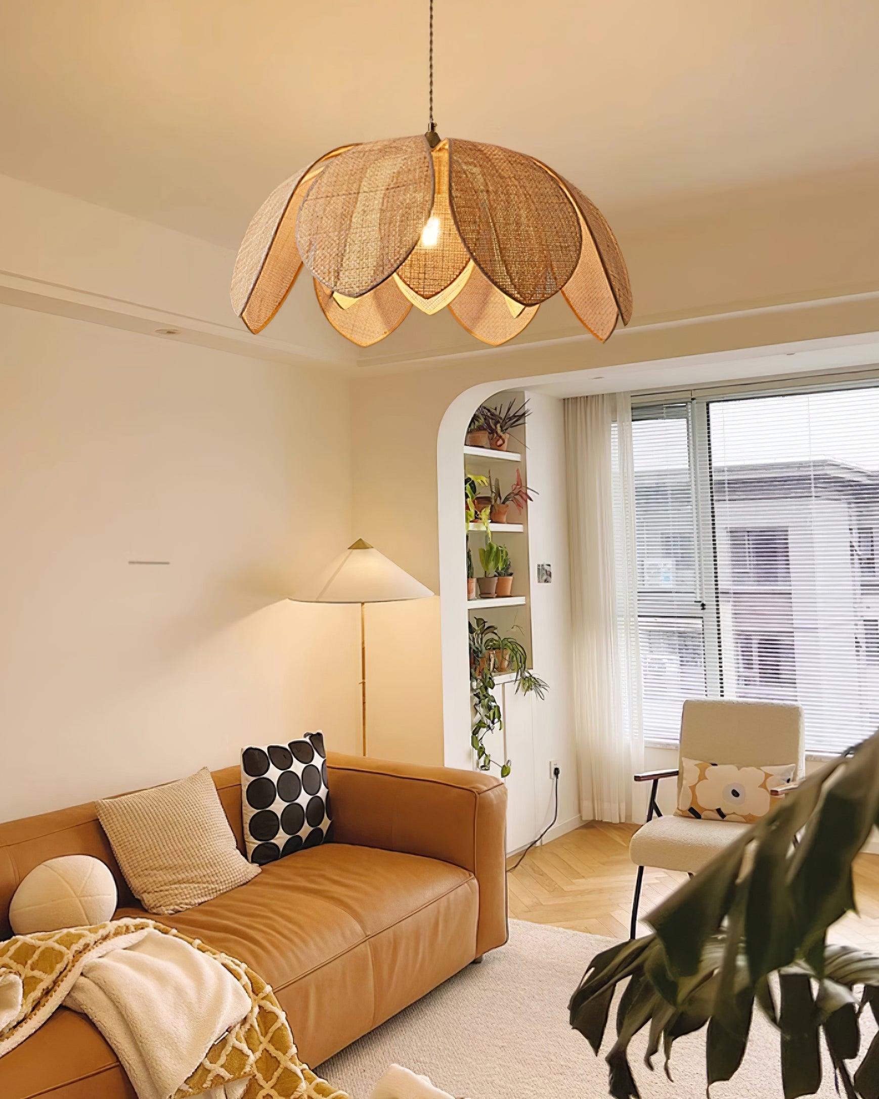 Fionel Rattan Pendant Lamp - Lamp Copper