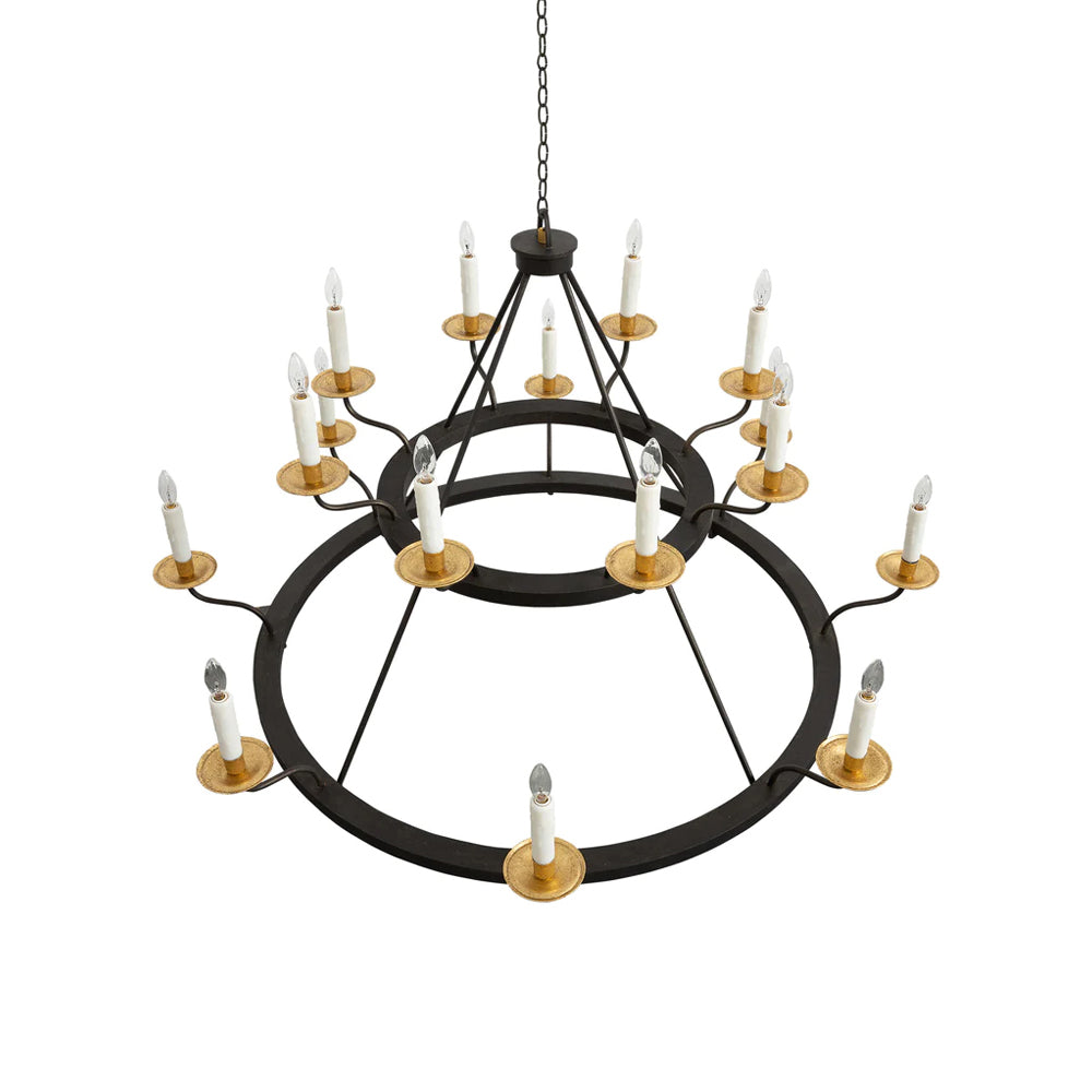 Virinira Vintage Industrial Metal Chandelier - Lamp Copper