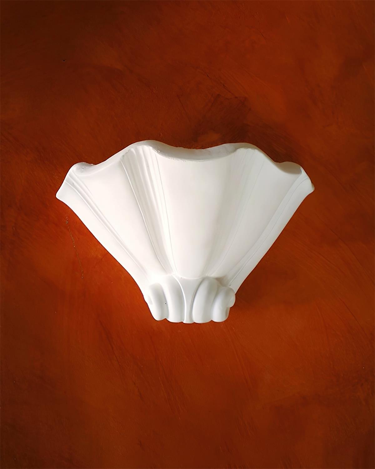 Ysola White Plaster Shell Wall Lamp - Lamp Copper