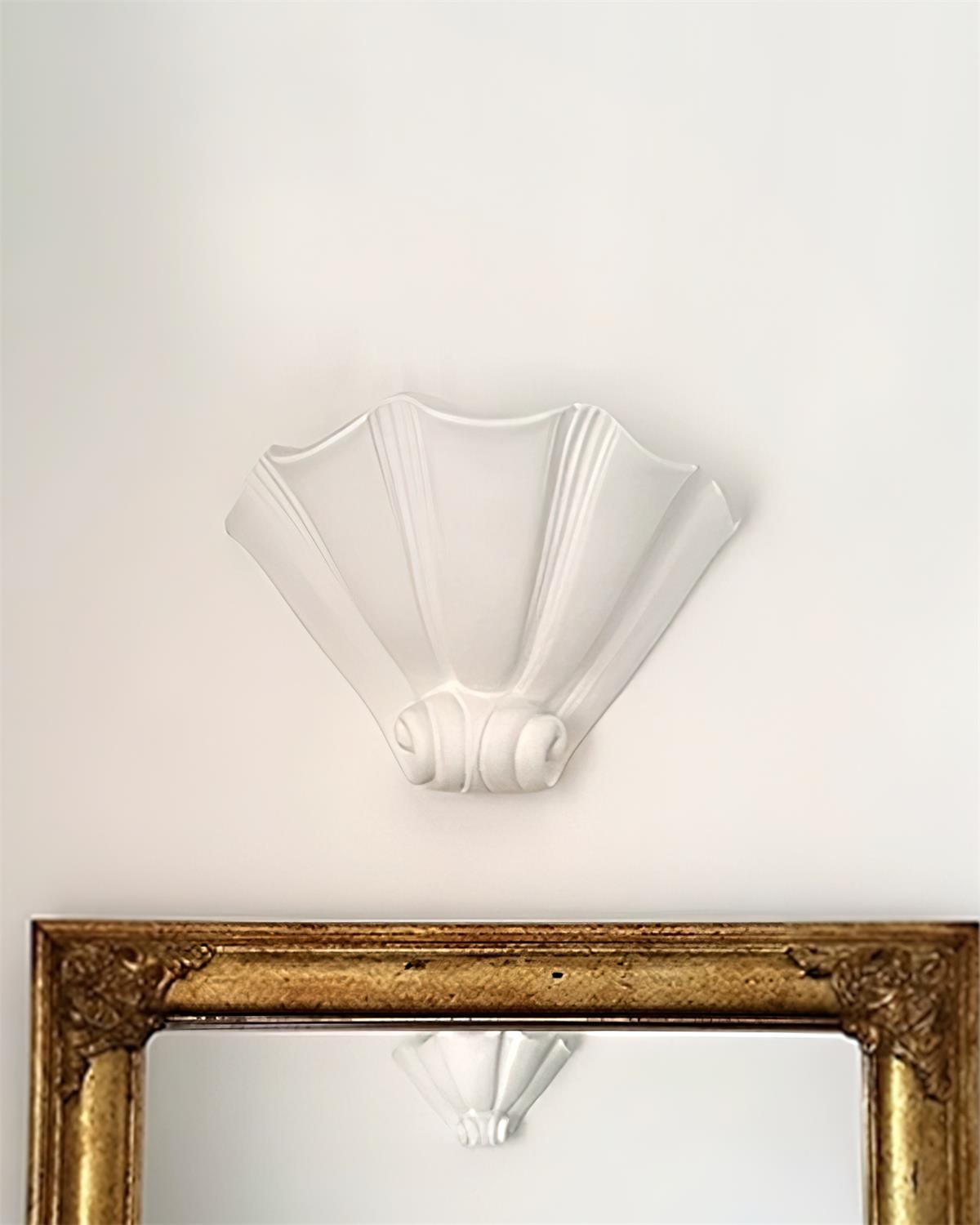 Ysola White Plaster Shell Wall Lamp - Lamp Copper