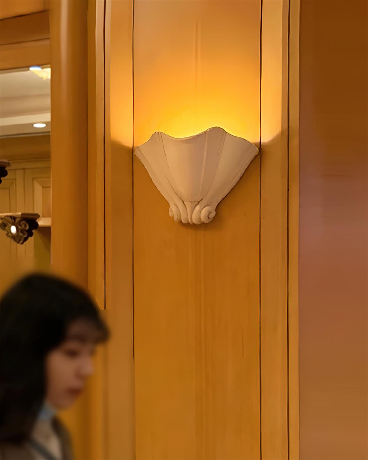 Ysola White Plaster Shell Wall Lamp - Lamp Copper