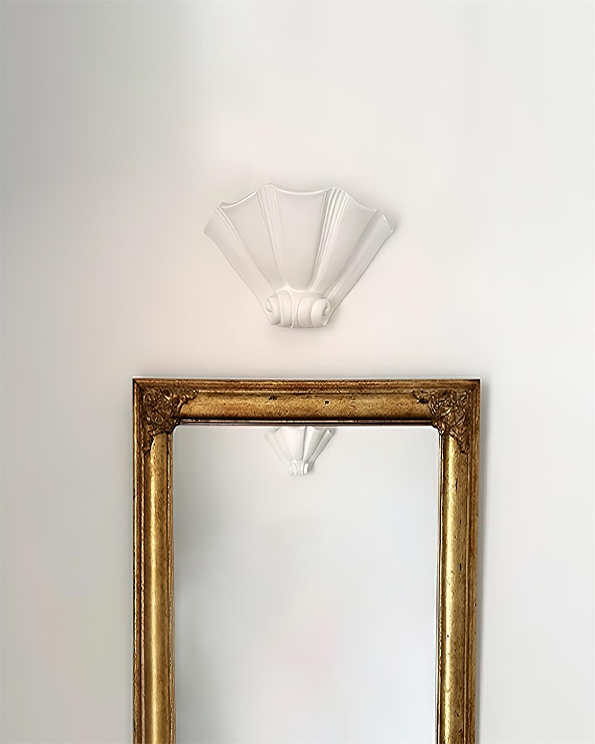 Ysola White Plaster Shell Wall Lamp - Lamp Copper