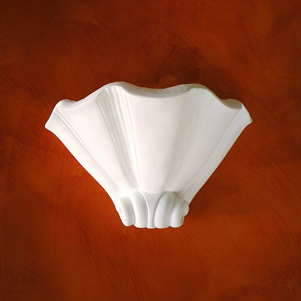 Ysola White Plaster Shell Wall Lamp - Lamp Copper