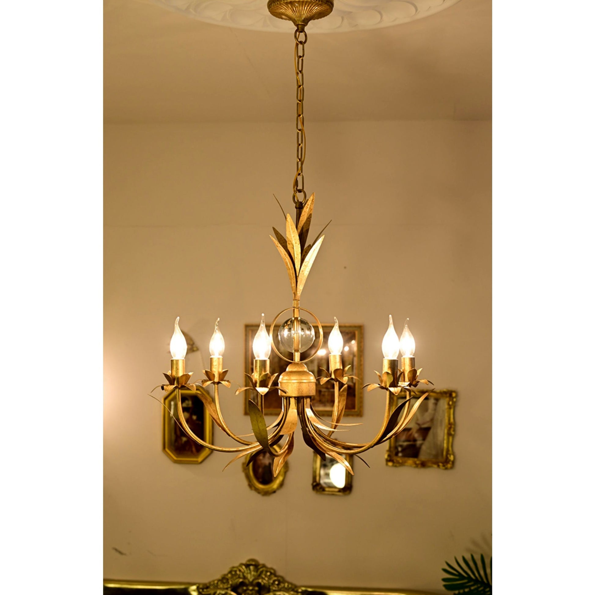 Zamarir Vintage Industrial 6-Light Metal Chandelier - Lamp Copper