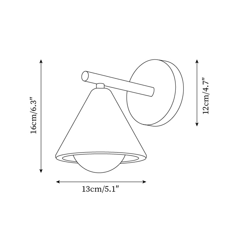 Riita Wall Lamp triangular cone-shaped travertine - Lamp Copper