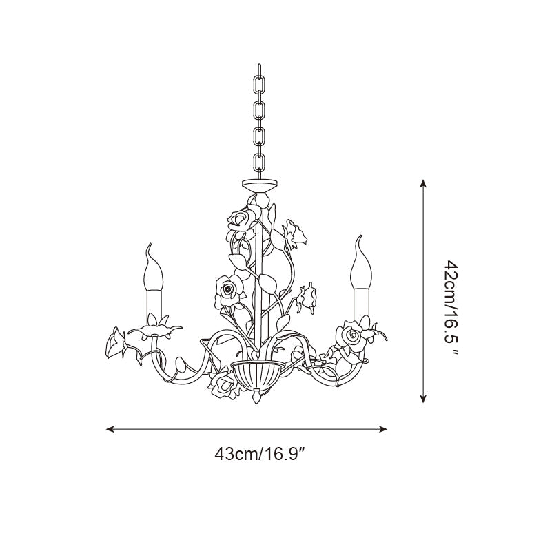 Evelisse Vintage White Chandelier - Lamp Copper