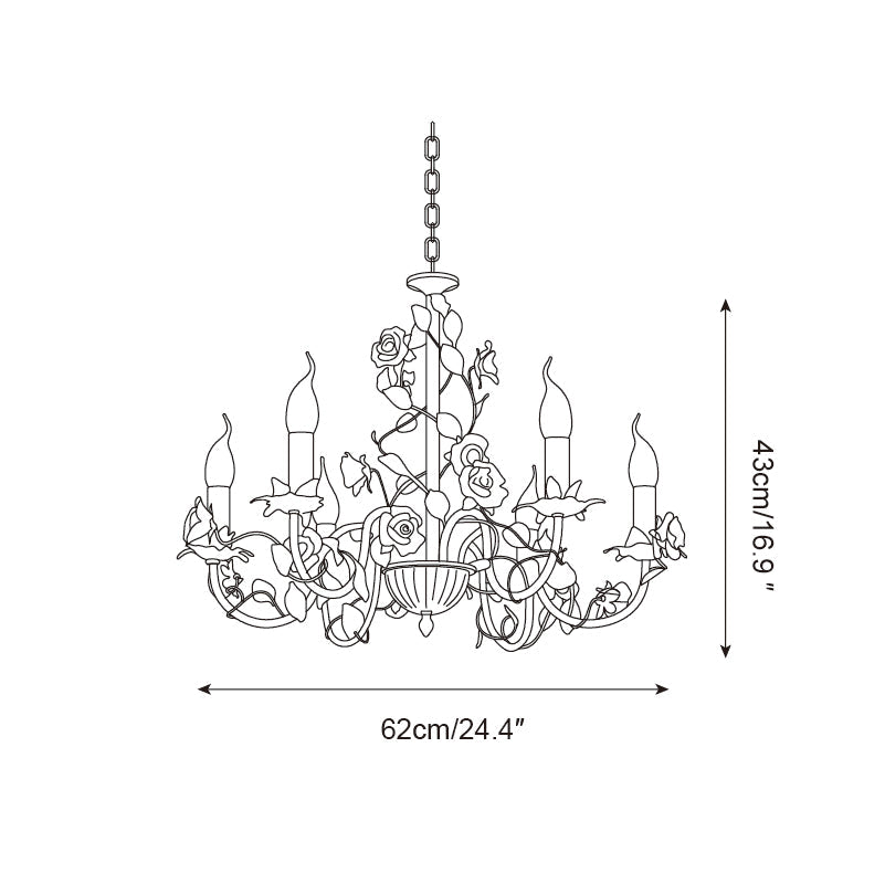 Evelisse Vintage White Chandelier - Lamp Copper
