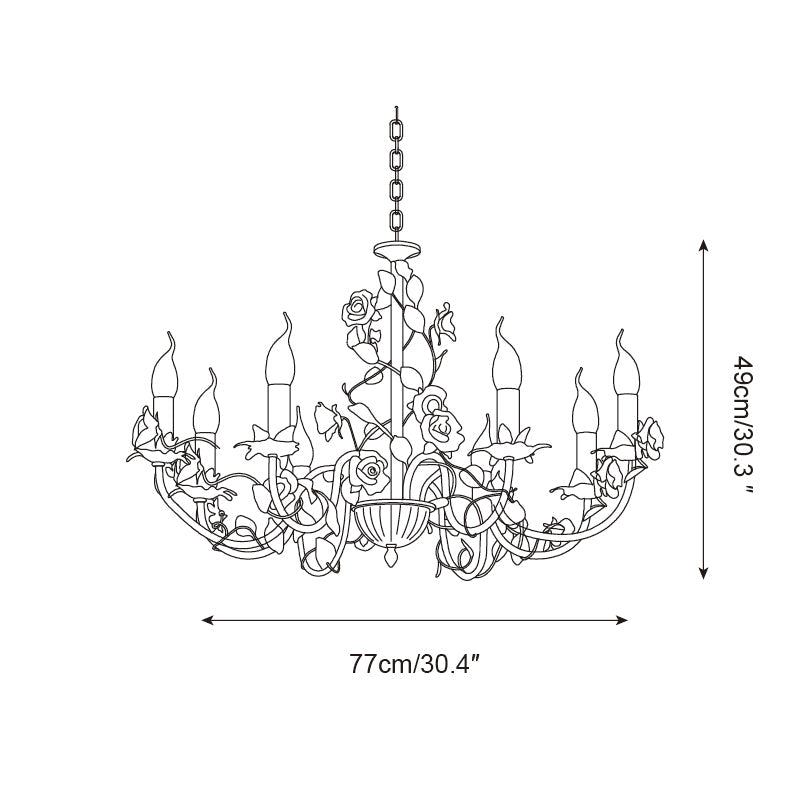 Evelisse Vintage White Chandelier - Lamp Copper