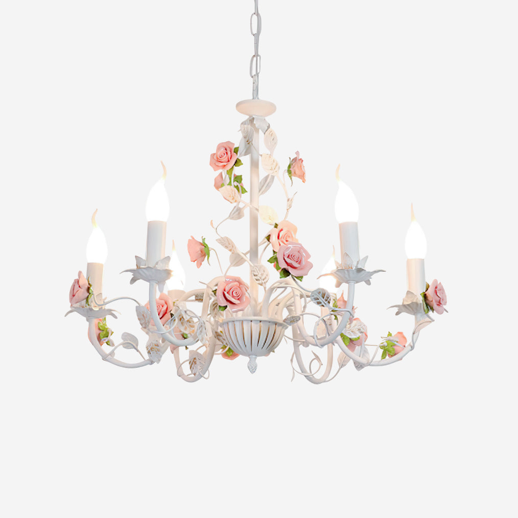 Evelisse Vintage White Chandelier - Lamp Copper