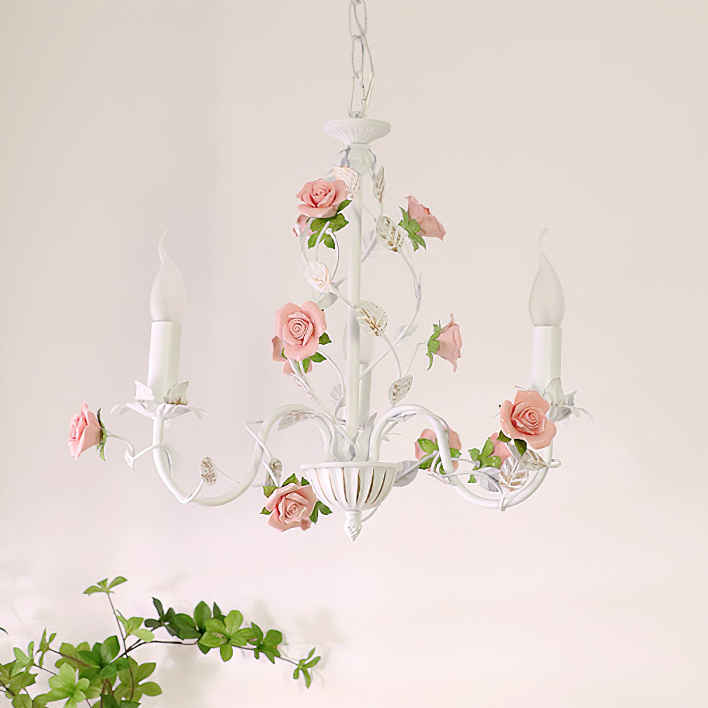 Evelisse Vintage White Chandelier - Lamp Copper