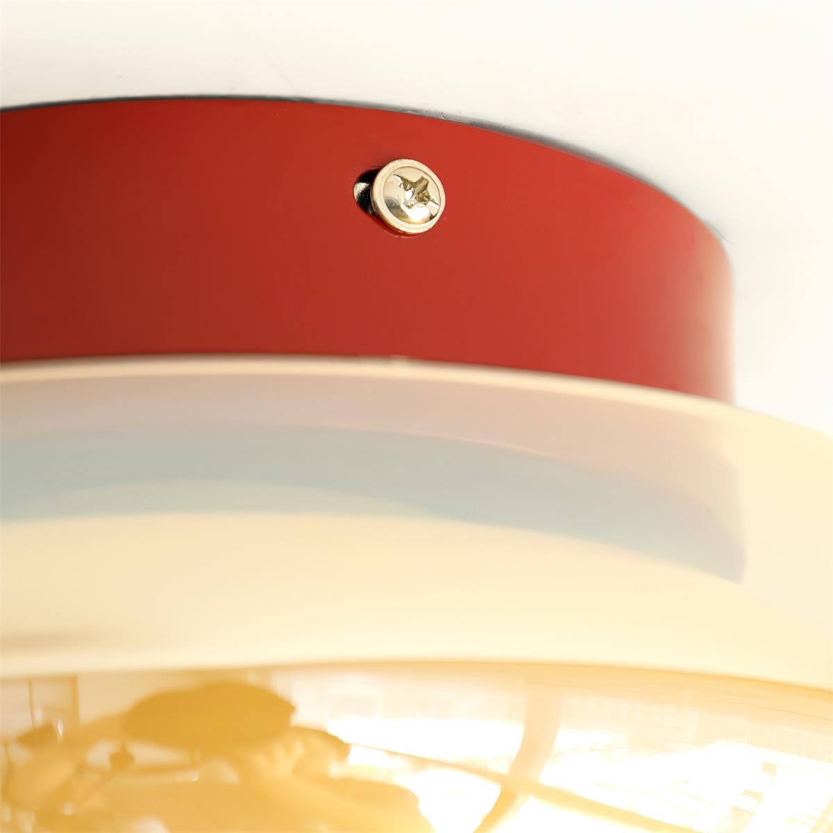 June Retro Glass Flush Mount Ceiling Light - Lamp Copper