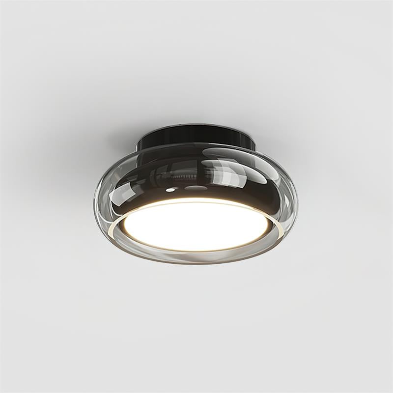June Retro Glass Flush Mount Ceiling Light - Lamp Copper