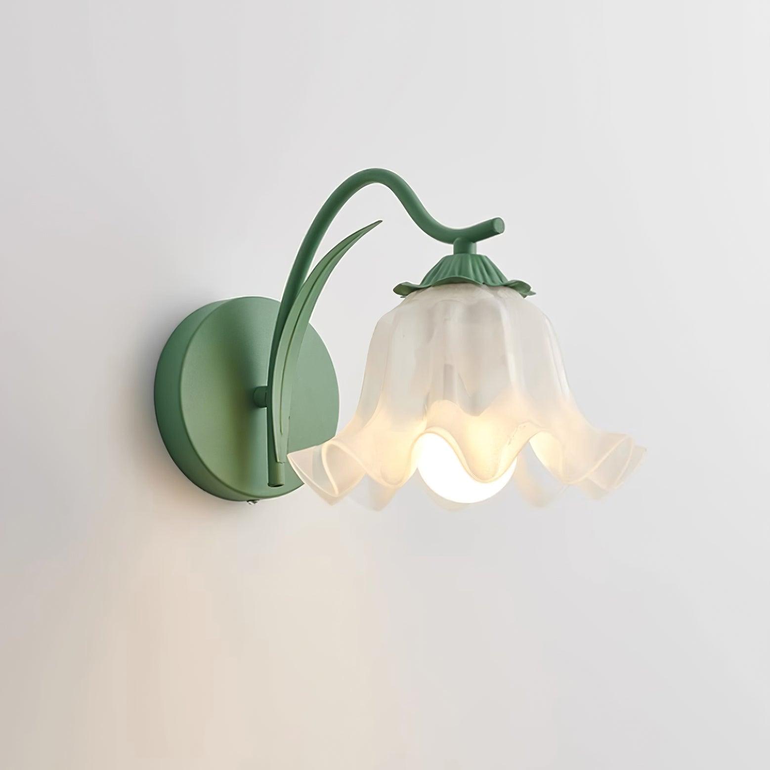 Wall Lamp Botanical Whimsy Green Stem - Lamp Copper