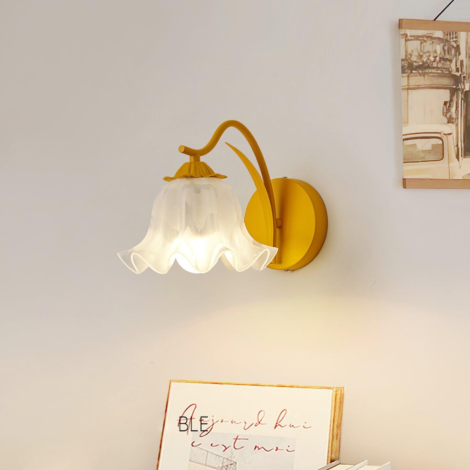 Wall Lamp Botanical Whimsy Green Stem - Lamp Copper