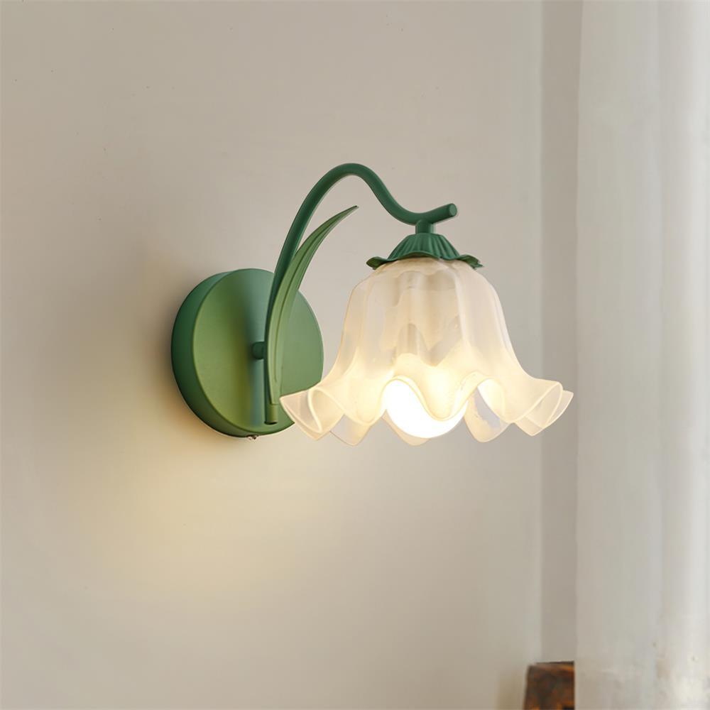 Wall Lamp Botanical Whimsy Green Stem - Lamp Copper
