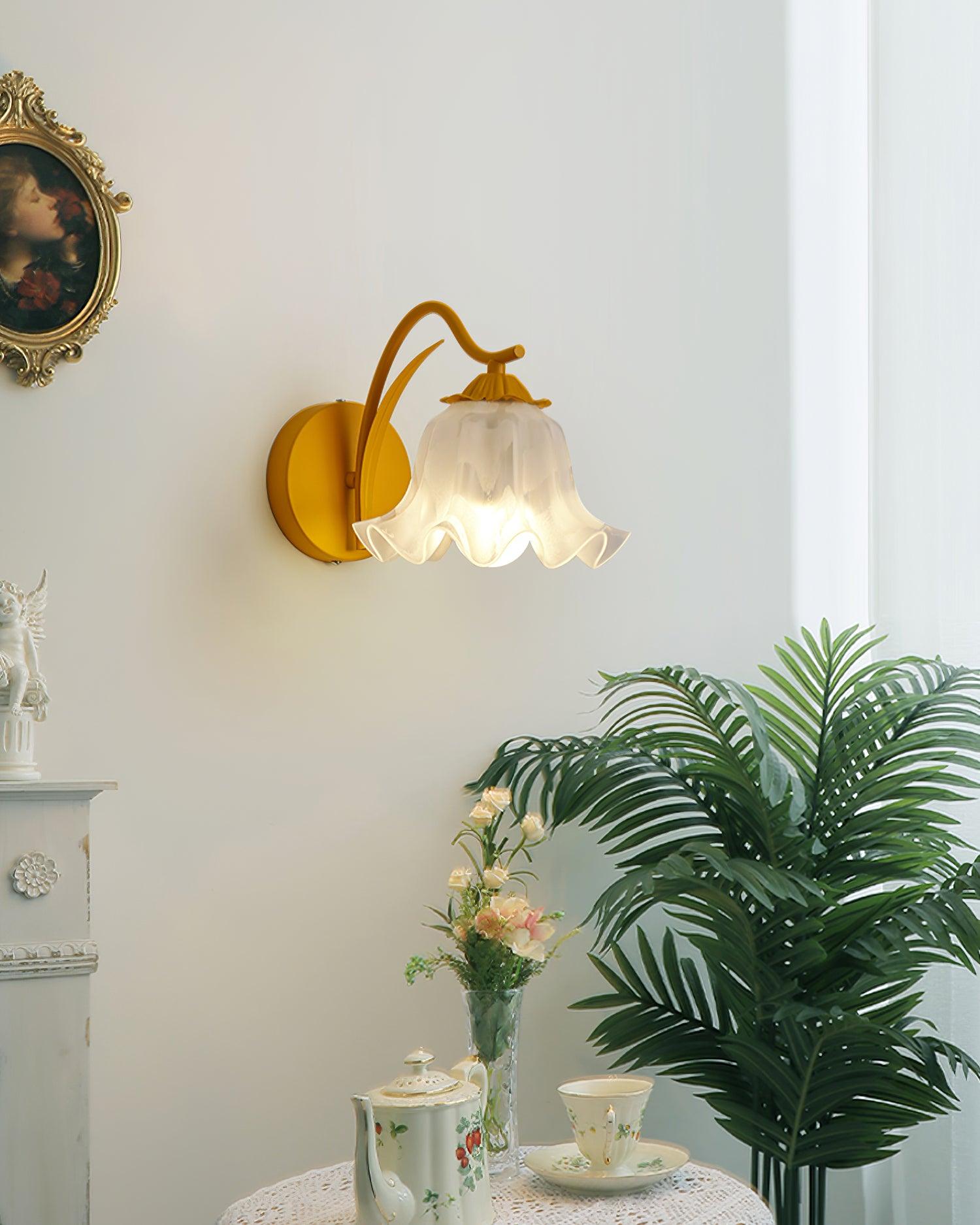 Wall Lamp Botanical Whimsy Green Stem - Lamp Copper