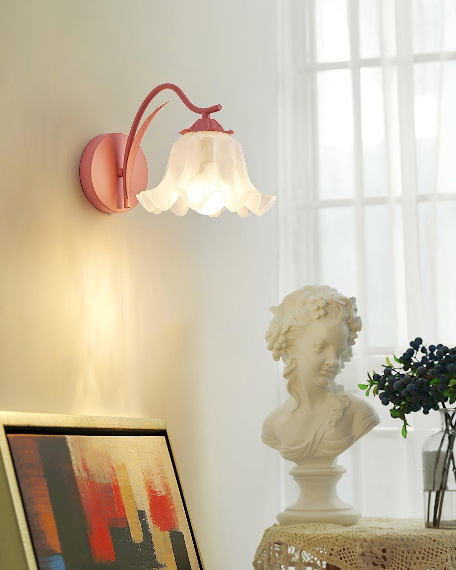 Wall Lamp Botanical Whimsy Green Stem - Lamp Copper