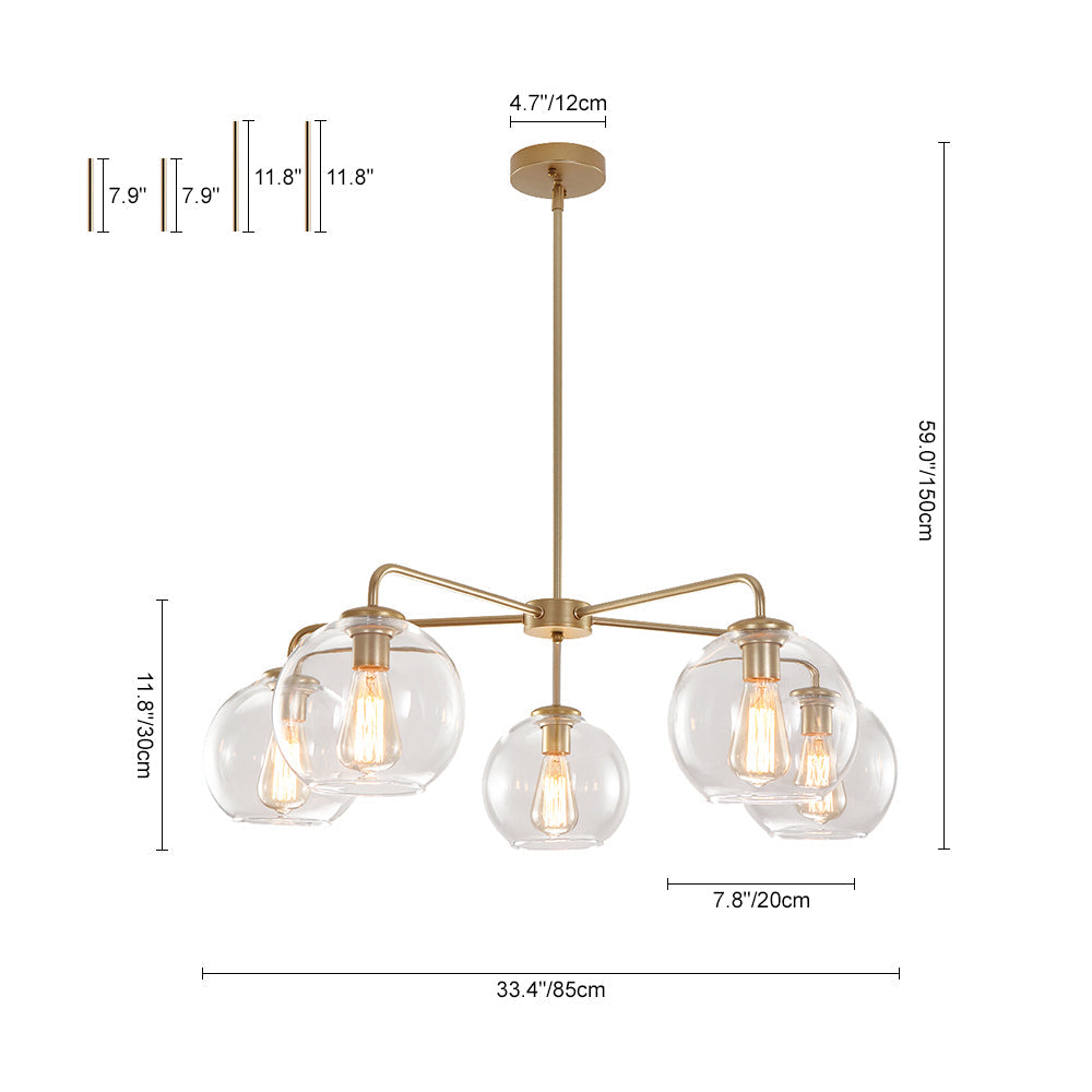 Sifuli Modern Glass Chandelier - Lamp Copper