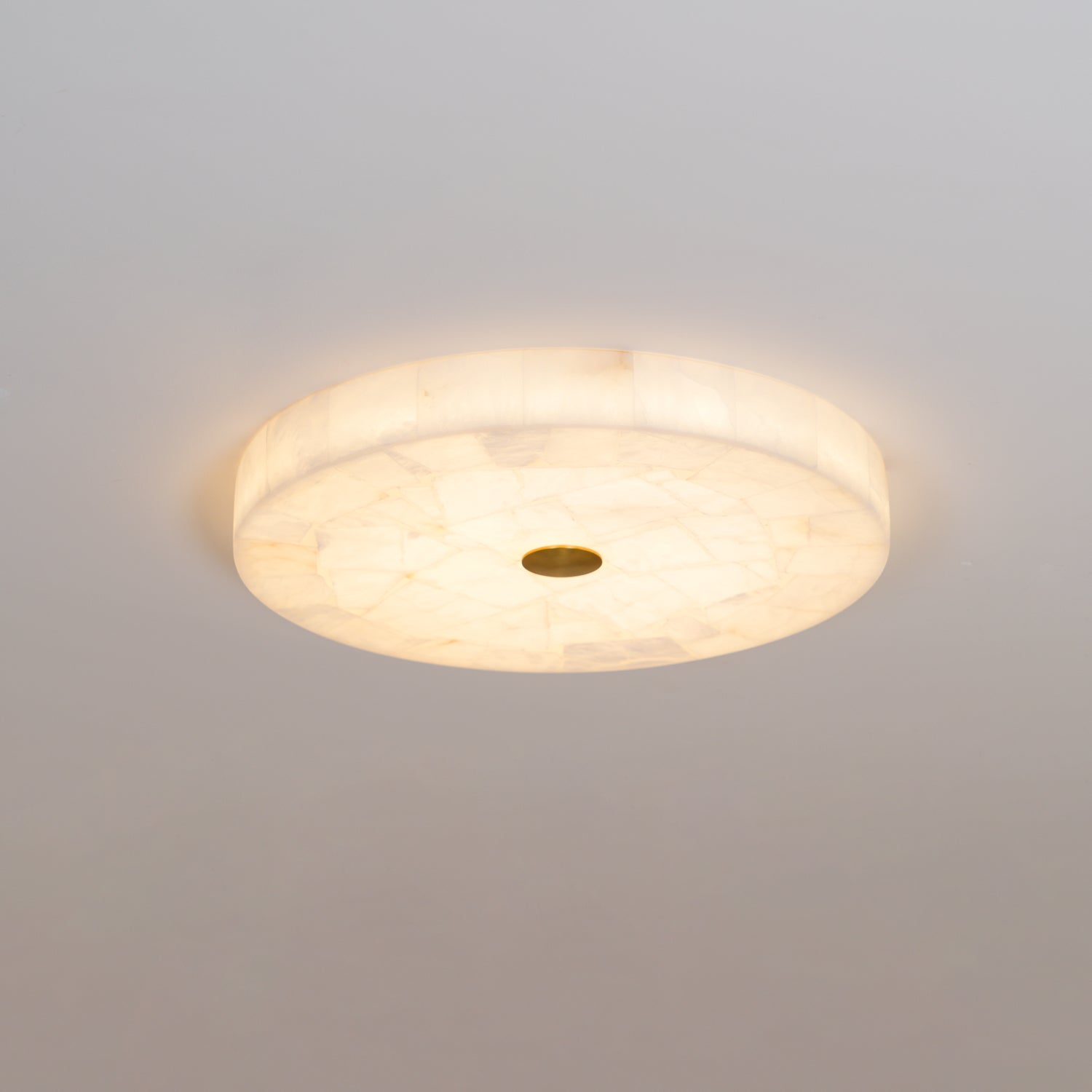 Delya Round Alabaster Ceiling Lamp - Lamp Copper