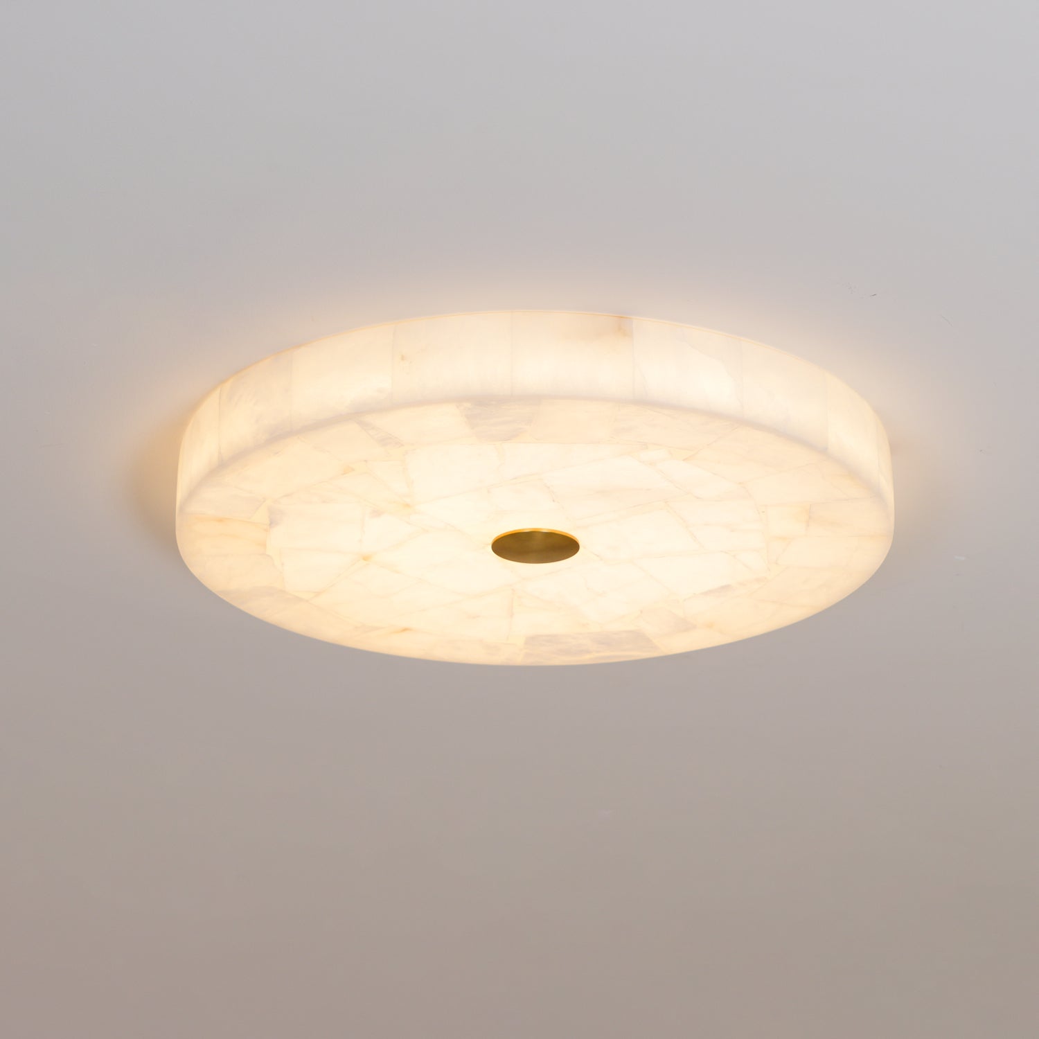 Delya Round Alabaster Ceiling Lamp - Lamp Copper