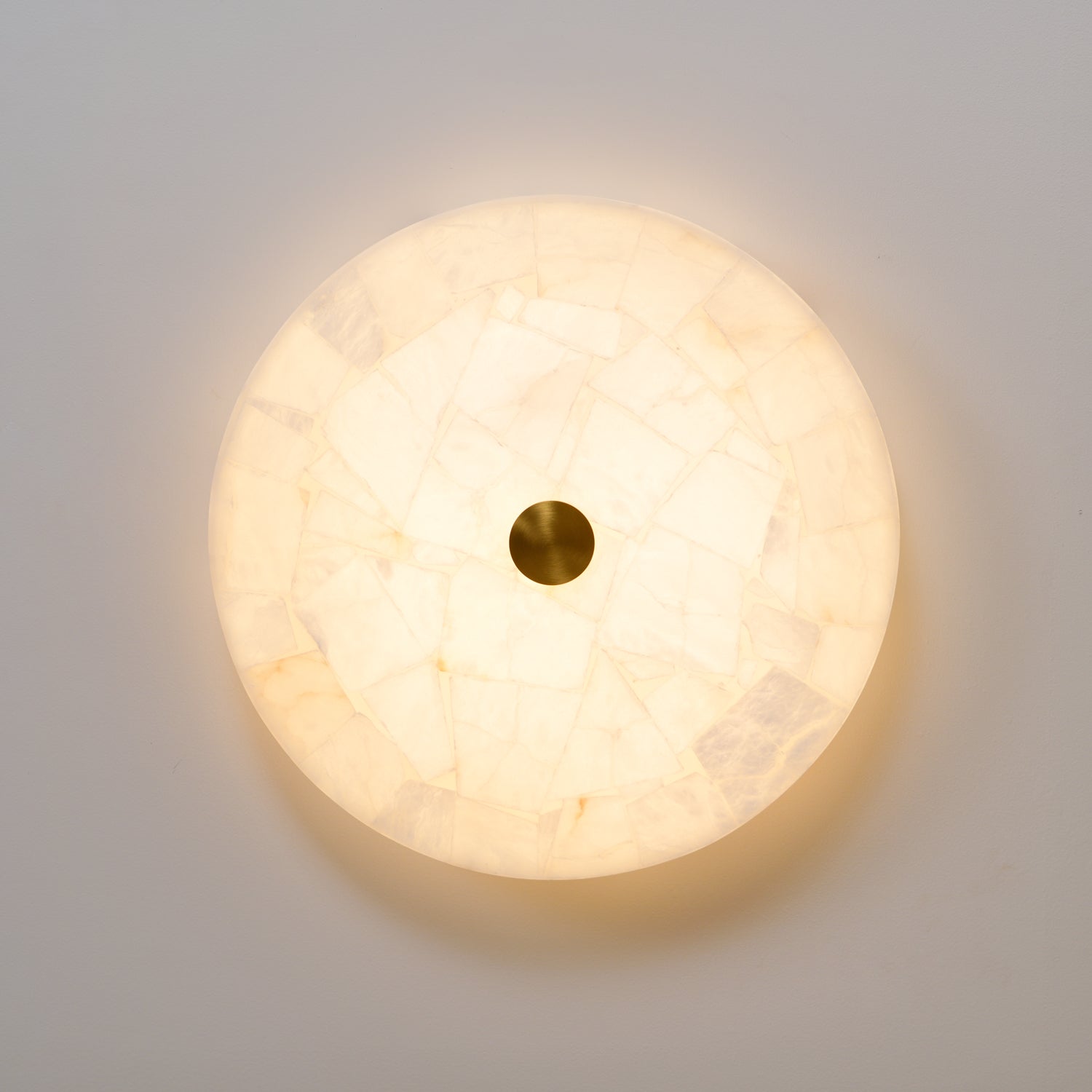 Delya Round Alabaster Ceiling Lamp - Lamp Copper