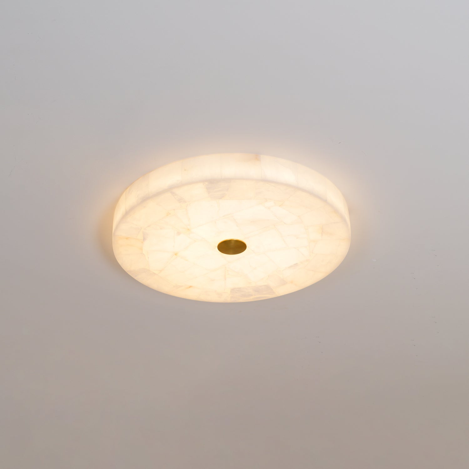Delya Round Alabaster Ceiling Lamp - Lamp Copper
