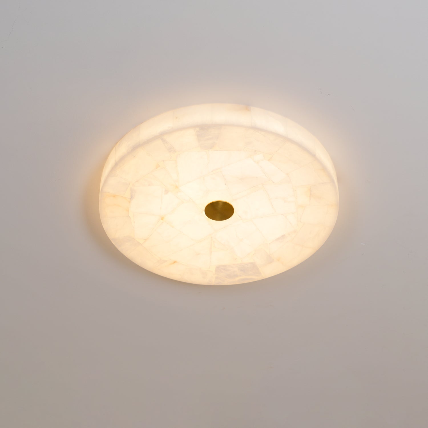 Delya Round Alabaster Ceiling Lamp - Lamp Copper