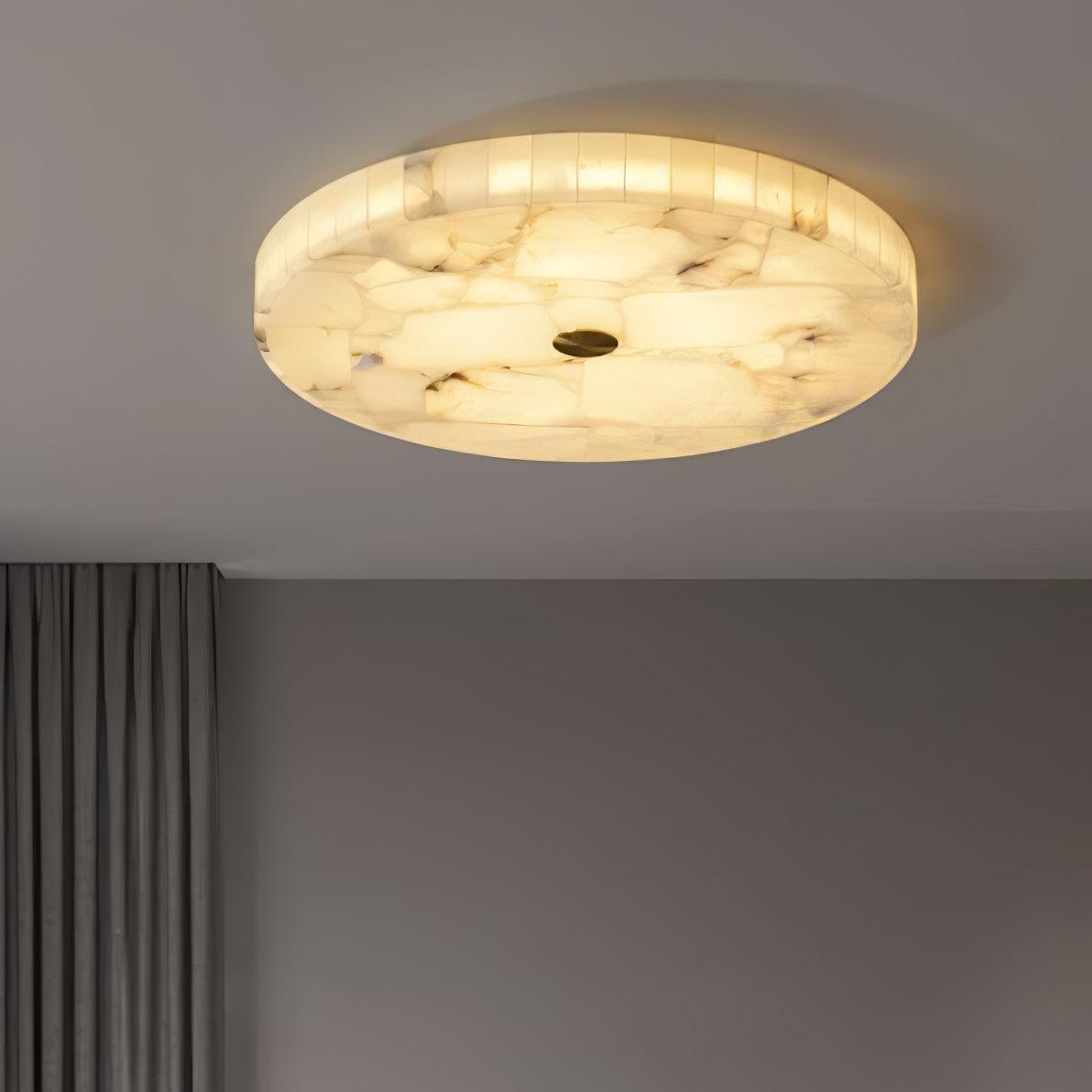 Delya Round Alabaster Ceiling Lamp - Lamp Copper