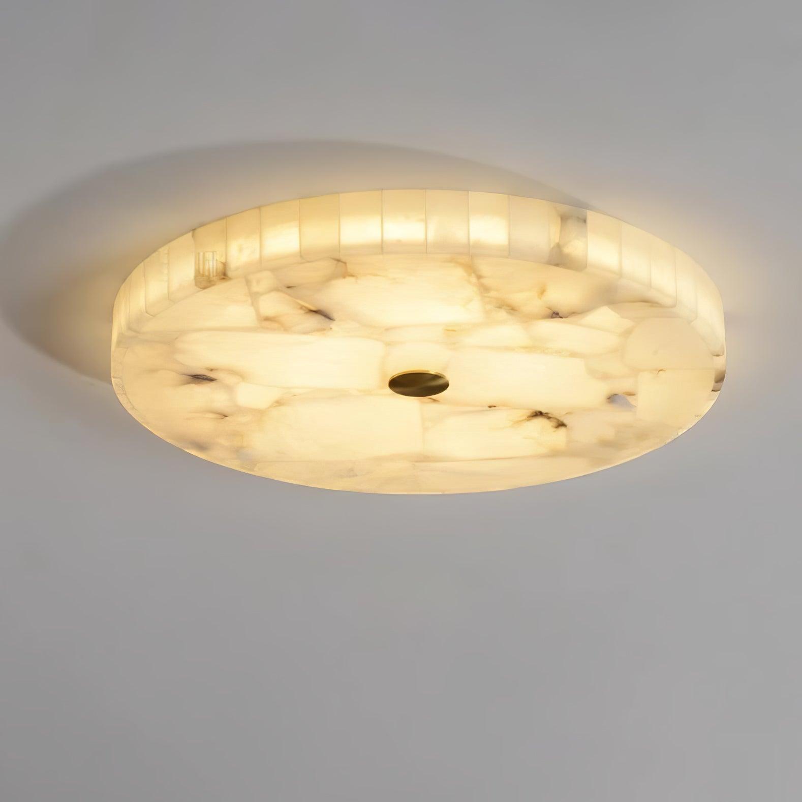 Delya Round Alabaster Ceiling Lamp - Lamp Copper