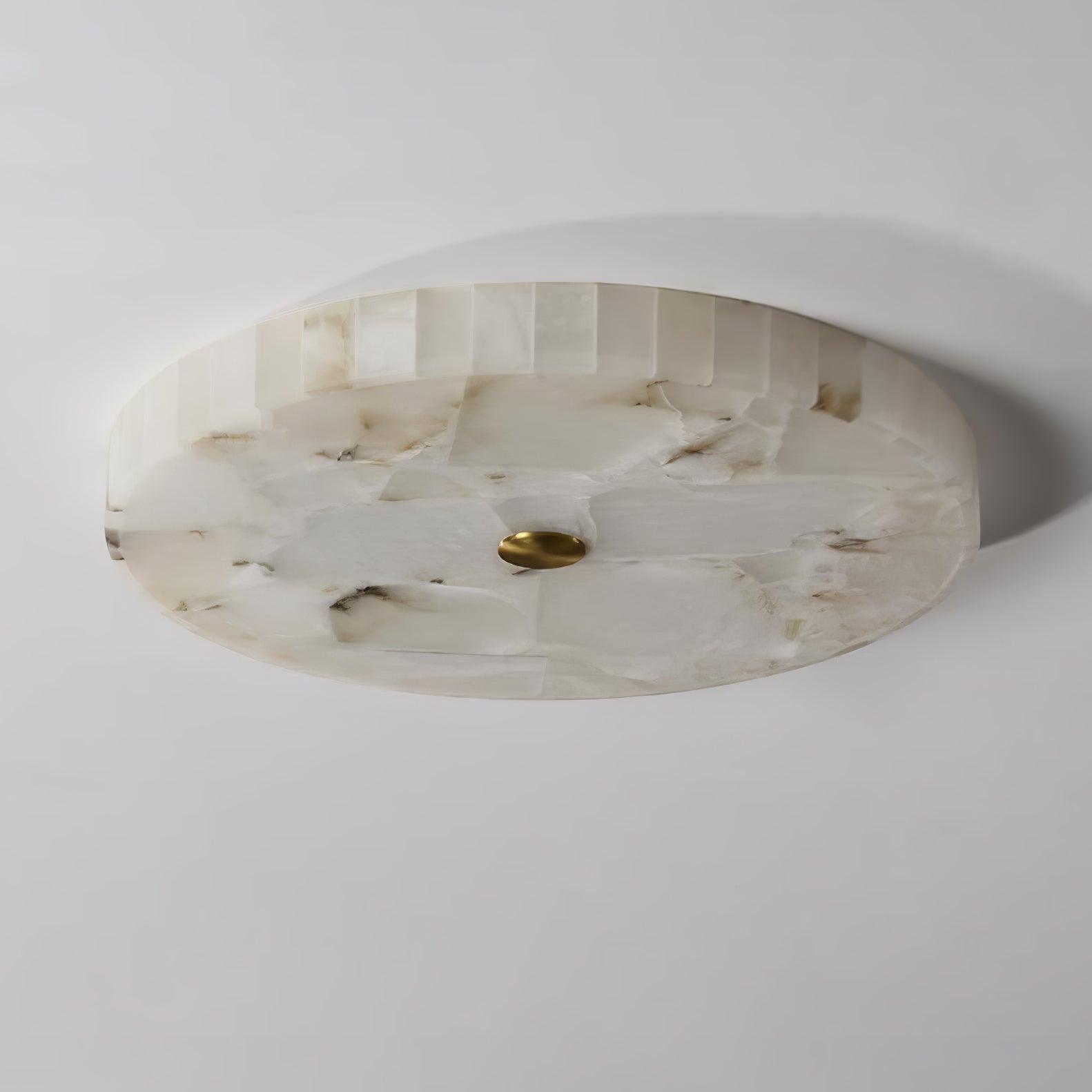 Delya Round Alabaster Ceiling Lamp - Lamp Copper