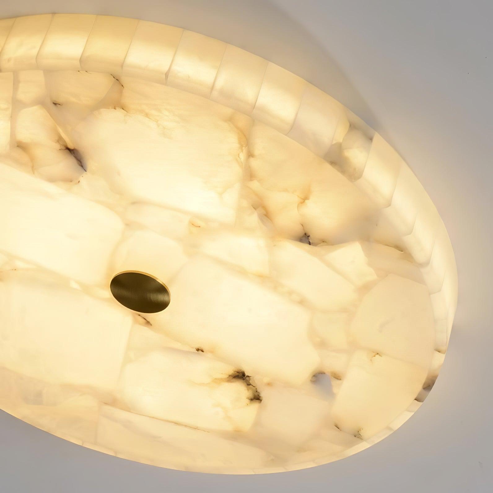 Delya Round Alabaster Ceiling Lamp - Lamp Copper