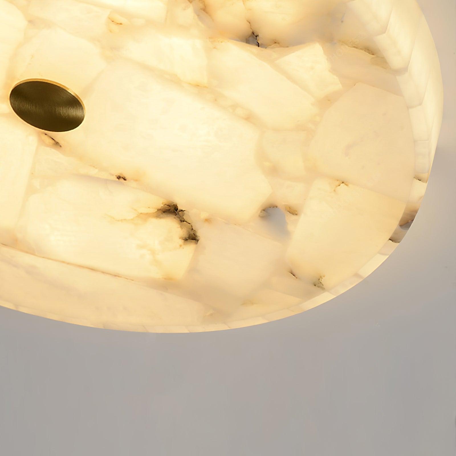 Delya Round Alabaster Ceiling Lamp - Lamp Copper