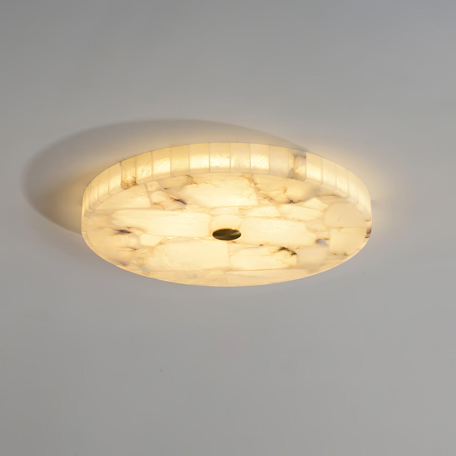 Delya Round Alabaster Ceiling Lamp - Lamp Copper