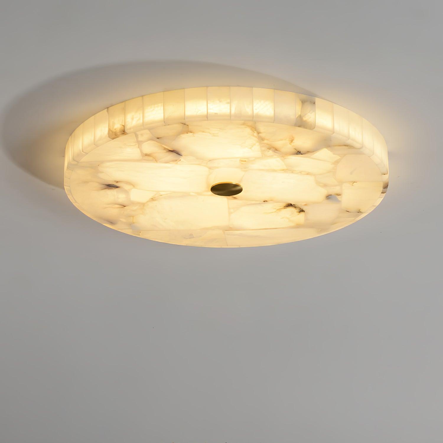 Delya Round Alabaster Ceiling Lamp - Lamp Copper