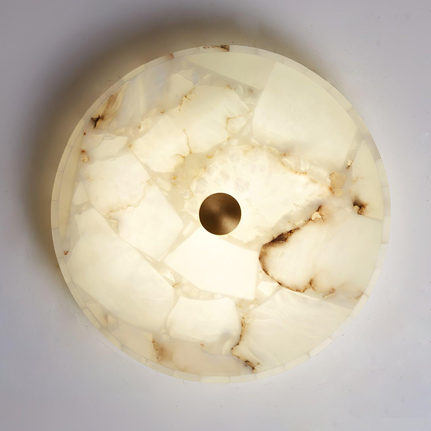 Delya Round Alabaster Ceiling Lamp - Lamp Copper