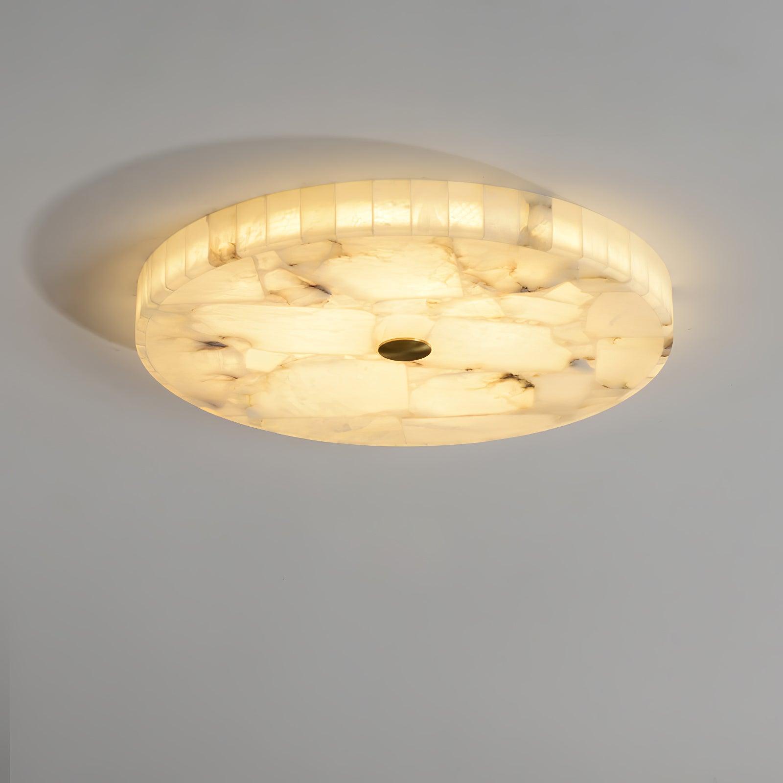 Delya Round Alabaster Ceiling Lamp - Lamp Copper