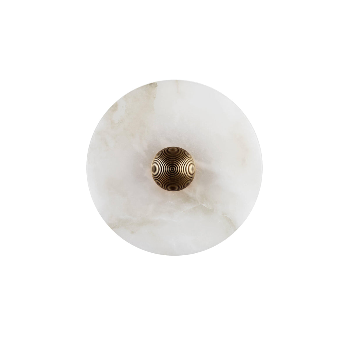 Round Wall Lamp Alabaster Fluted Brass - Lamp Copper